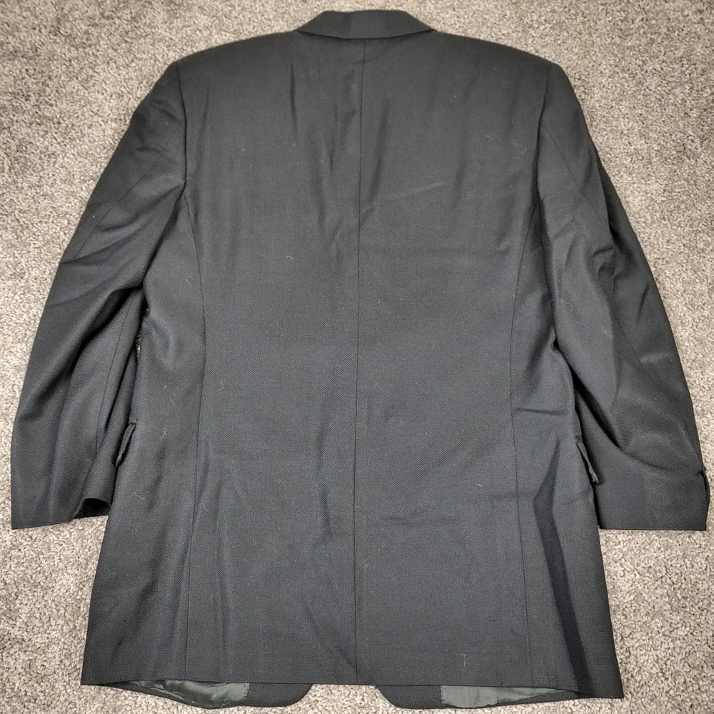 Canali Proposta Mens Wool 3 Button Blazer Textured Black Italy IT 54R US 42R